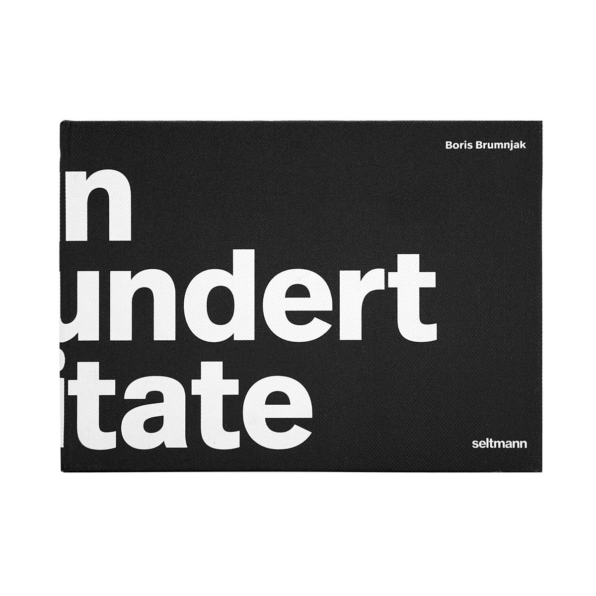 Schwarzes Buchcover mit weißer Typografie und dem Namen Boris Brumnjak.