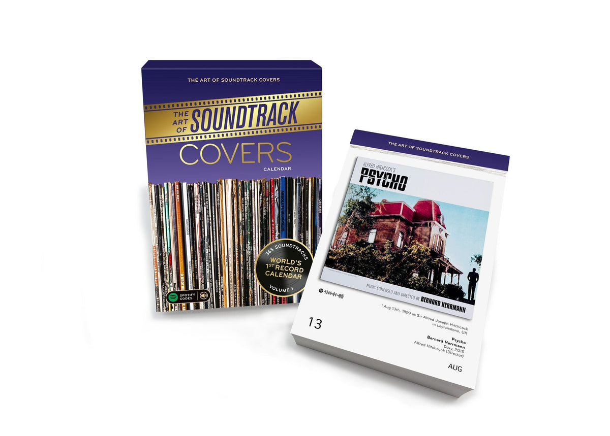 Soundtrack-Covers-Kalender neben einem einzelnen Albumblatt
