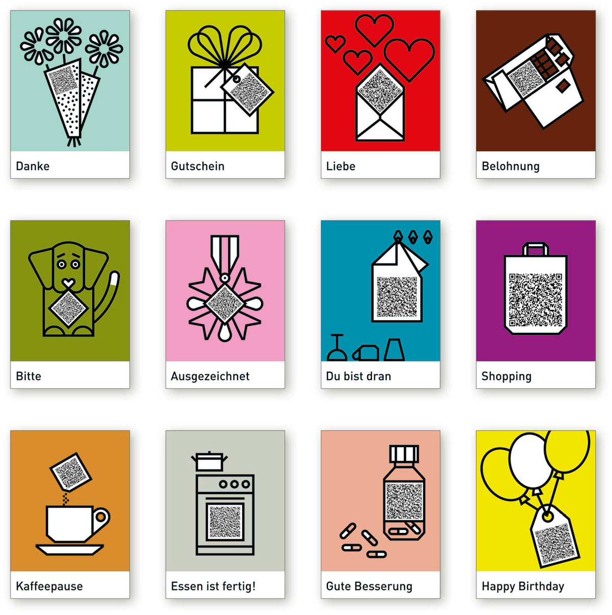 Postkarten-Set Greetings 12er Set