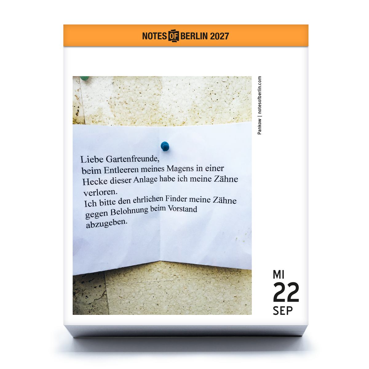 Notes of Berlin 2027 – Berliner Abreißkalender