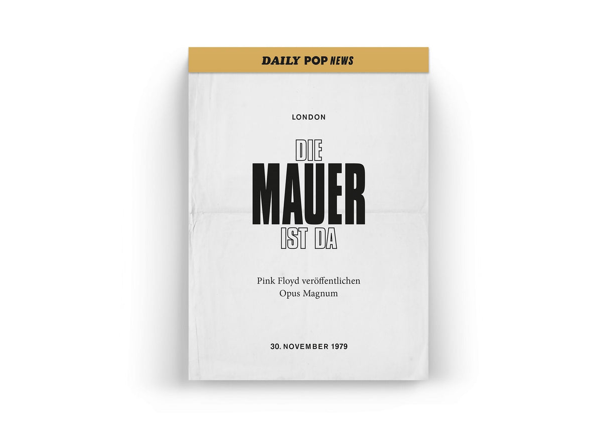 Daily-Pop-News-Blatt mit typografischer Mauer-Überschrift