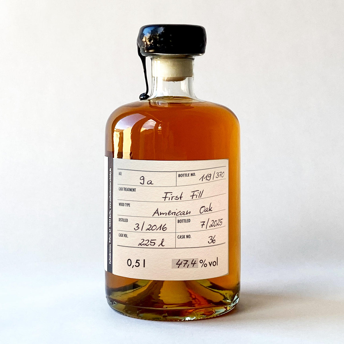 Eschenbrenner Single Malt Whisky Billy – Informationsbild der Abfüllung