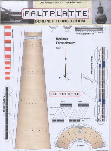 Faltplatte Bastelbogen: Berliner Fernsehturm
