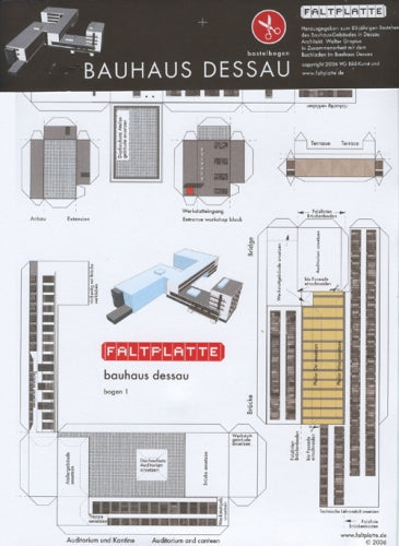 Faltplatte Bastelbogen: Bauhaus Dessau
