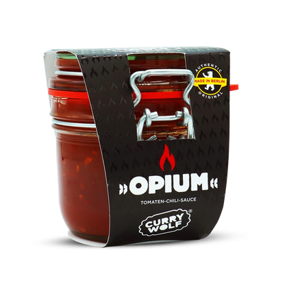„OPIUM“ Tomaten-Chilisoße im hochwertigen Bügelverschlußglas (215 g)