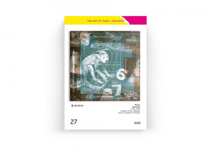 Punk-Covers-Kalenderblatt mit grünlichem Porträtcover