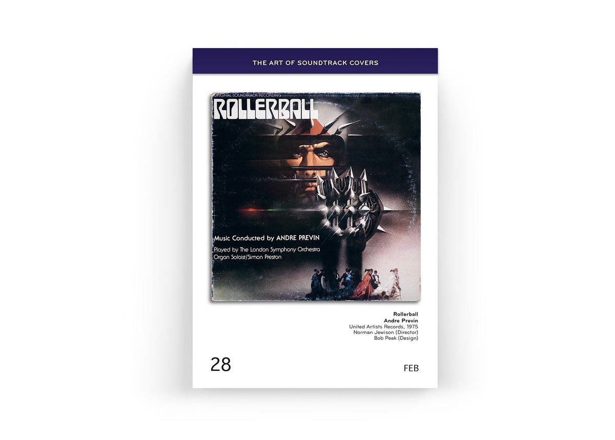 Soundtrack-Covers-Blatt mit dunklem Rollerball-Albumcover