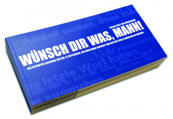 post aus düsseldorf gutscheinbuch: wünsch dir was, mann!