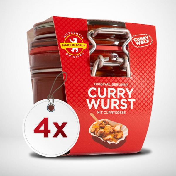 curry wolf - 4 x original berliner currywurstim im bügelverschlussglas