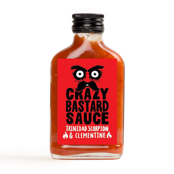 crazy bastard sauce chilisauce mit trinidad scorpion & clementine 0,1l